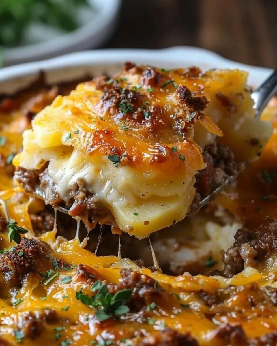 Cheesy Hamburger Potato Casserole