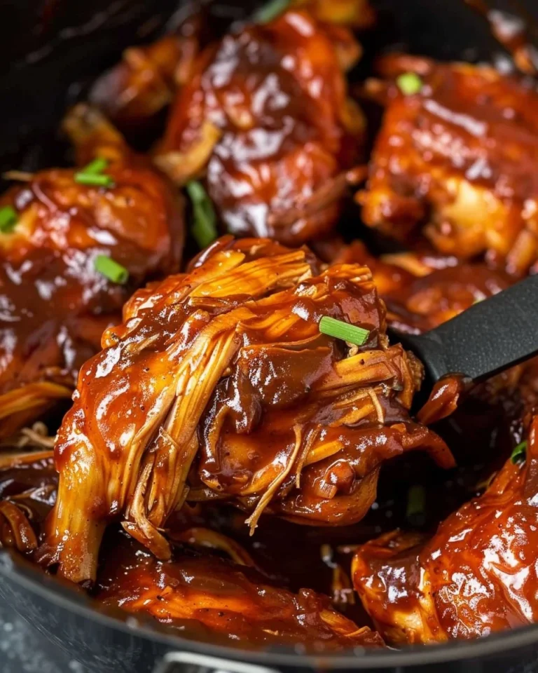 Crockpot BBQ Chicken served with side dishes on a rustic table