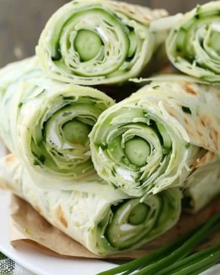 Cucumber wrap sandwiches with fresh ingredients and herbs
