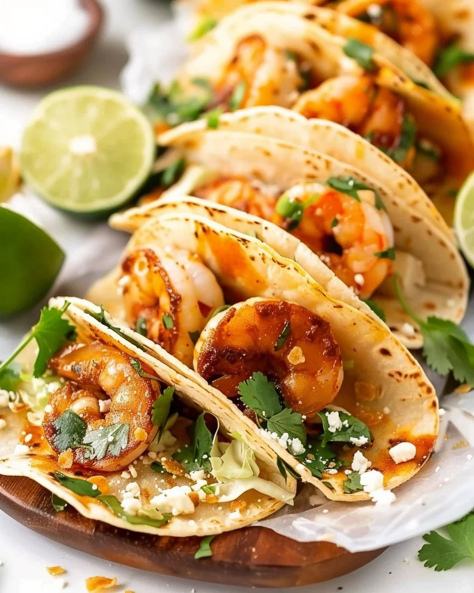 Delicious easy shrimp tacos ready in 15 minutes for a quick weeknight meal