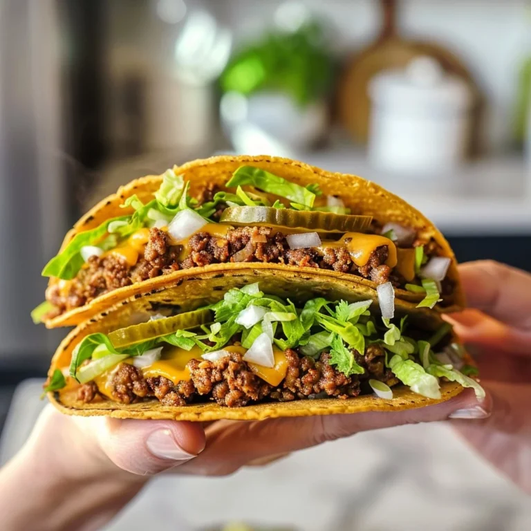 Delicious easy smash burger tacos topped with fresh ingredients and ready to serve.