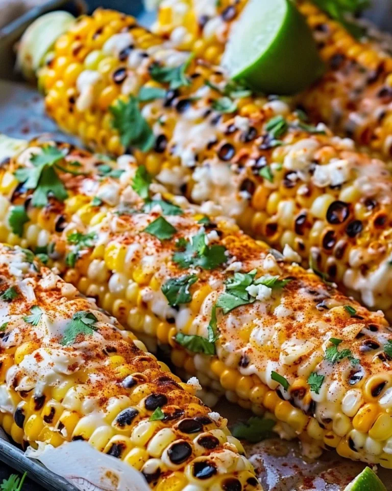 Delicious elotes, Mexican street corn with cheese and spices, served on a stick.