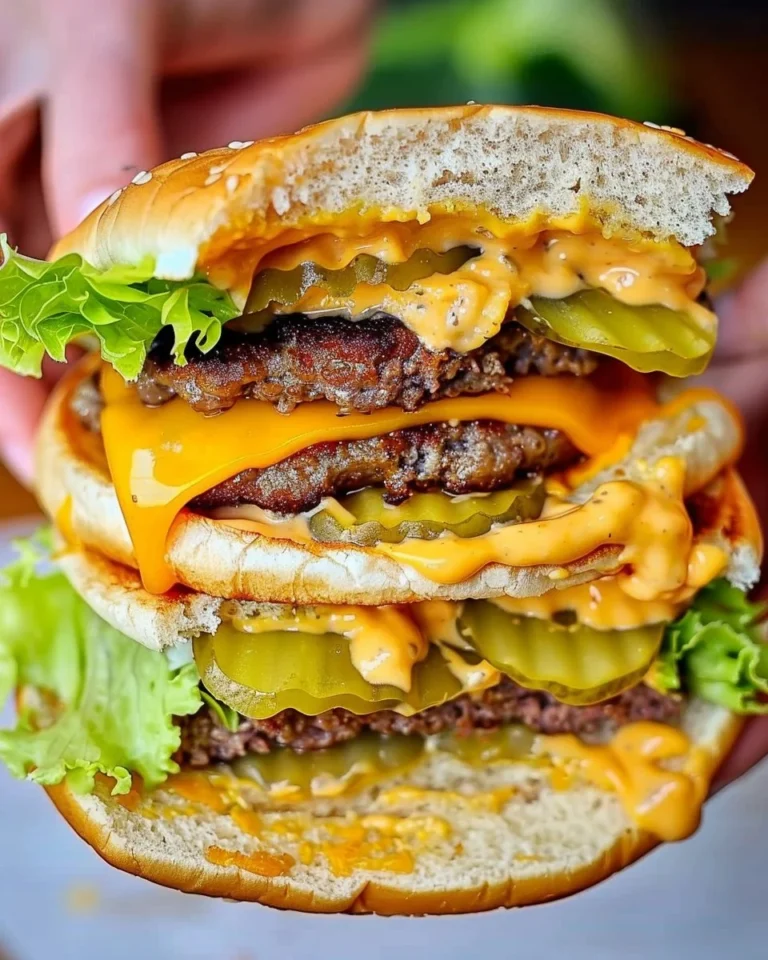 Keto Big Mac Smash Burgers served with lettuce and cheese