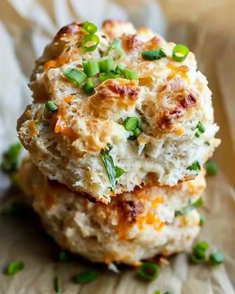 Cheddar and Green Onion Buttermilk Drop Biscuits on a baking tray