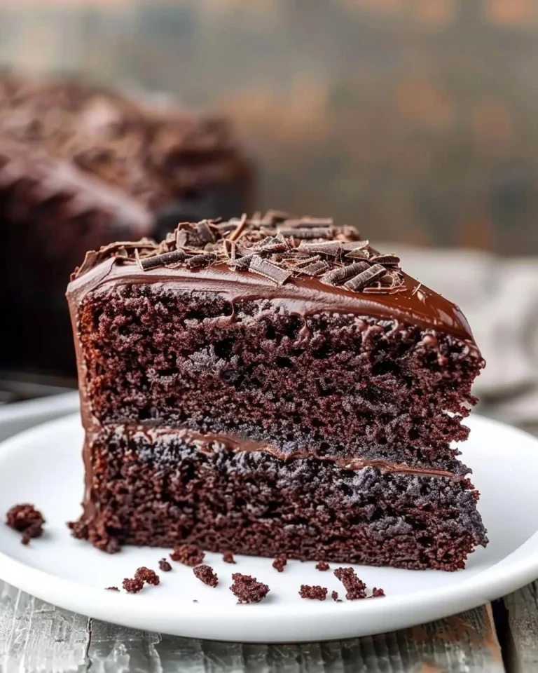 Delicious homemade Chocolate Sheet Cake on a rustic wooden table