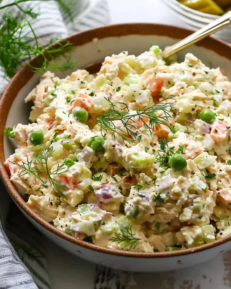 Cottage Cheese Tuna Salad served in a bowl with fresh vegetables