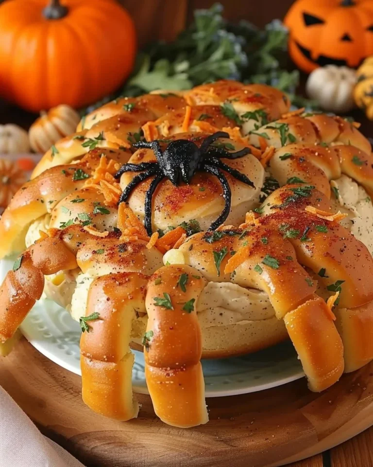 Delicious Fall Spider Bread Dip served in a spooky bowl