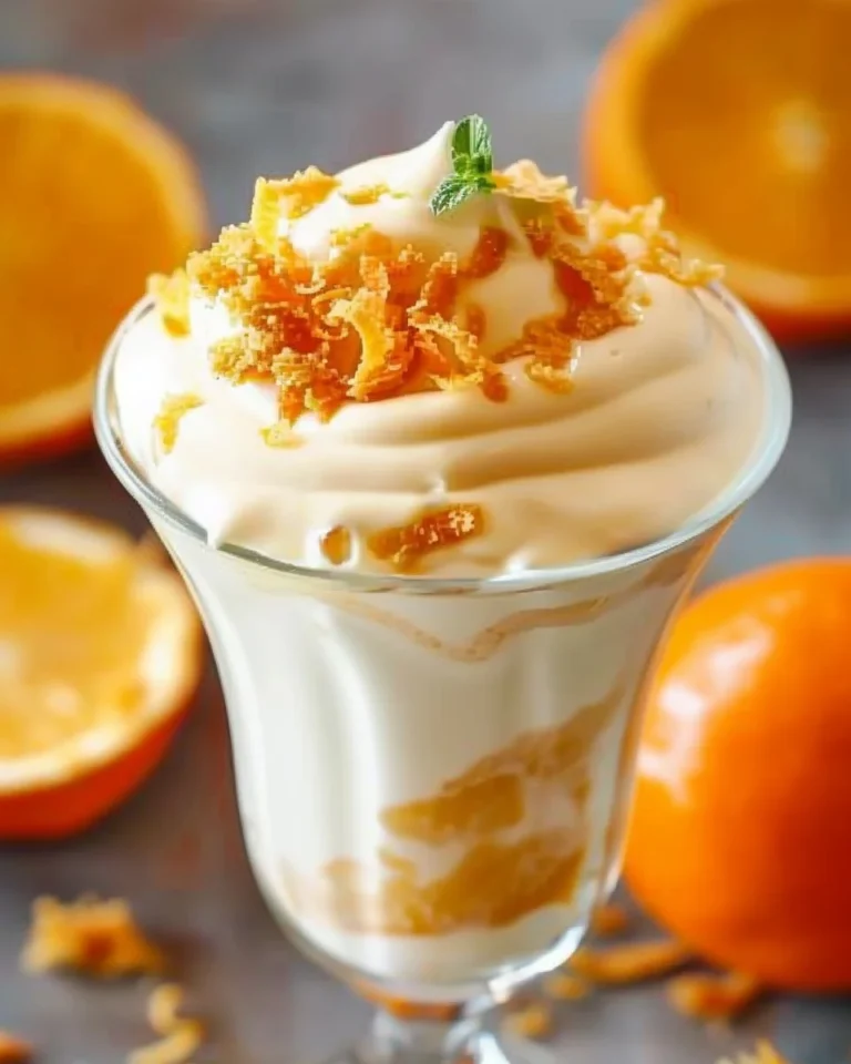 Cup of orange cream cold foam topping a coffee drink