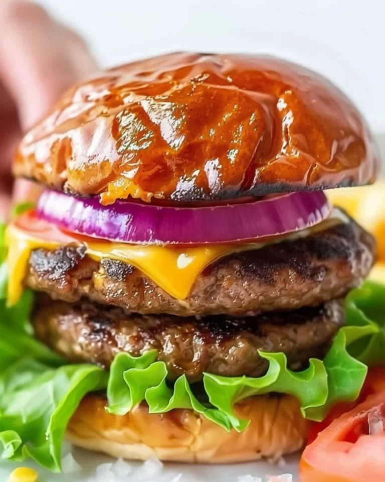 Delicious homemade air fryer burgers cooking in an air fryer.