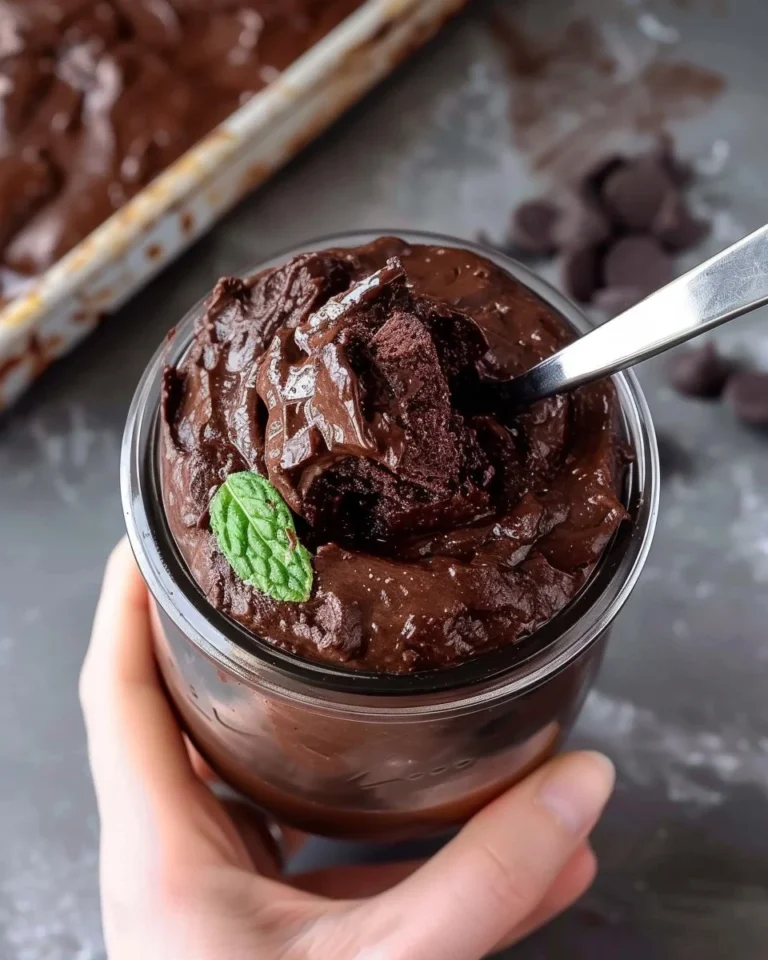 Delicious edible brownie batter in a bowl, perfect for satisfying sweet cravings.